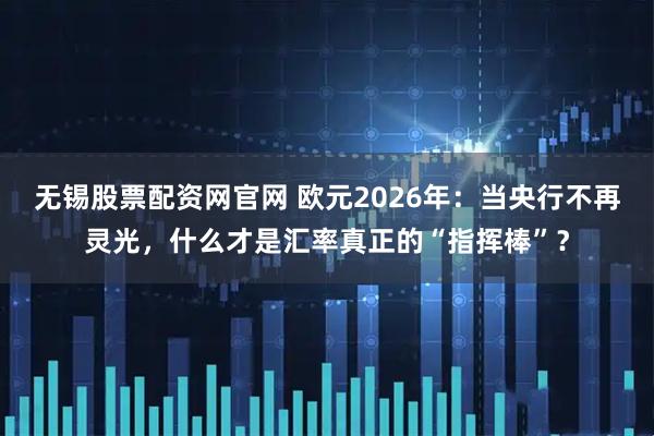 无锡股票配资网官网 欧元2026年：当央行不再灵光，什么才是汇率真正的“指挥棒”？