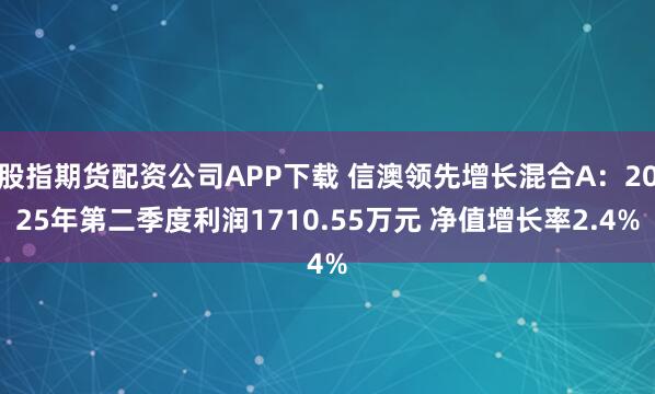 股指期货配资公司APP下载 信澳领先增长混合A：2025年第二季度利润1710.55万元 净值增长率2.4%