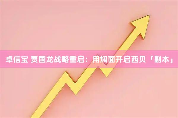 卓信宝 贾国龙战略重启：用焖面开启西贝「副本」